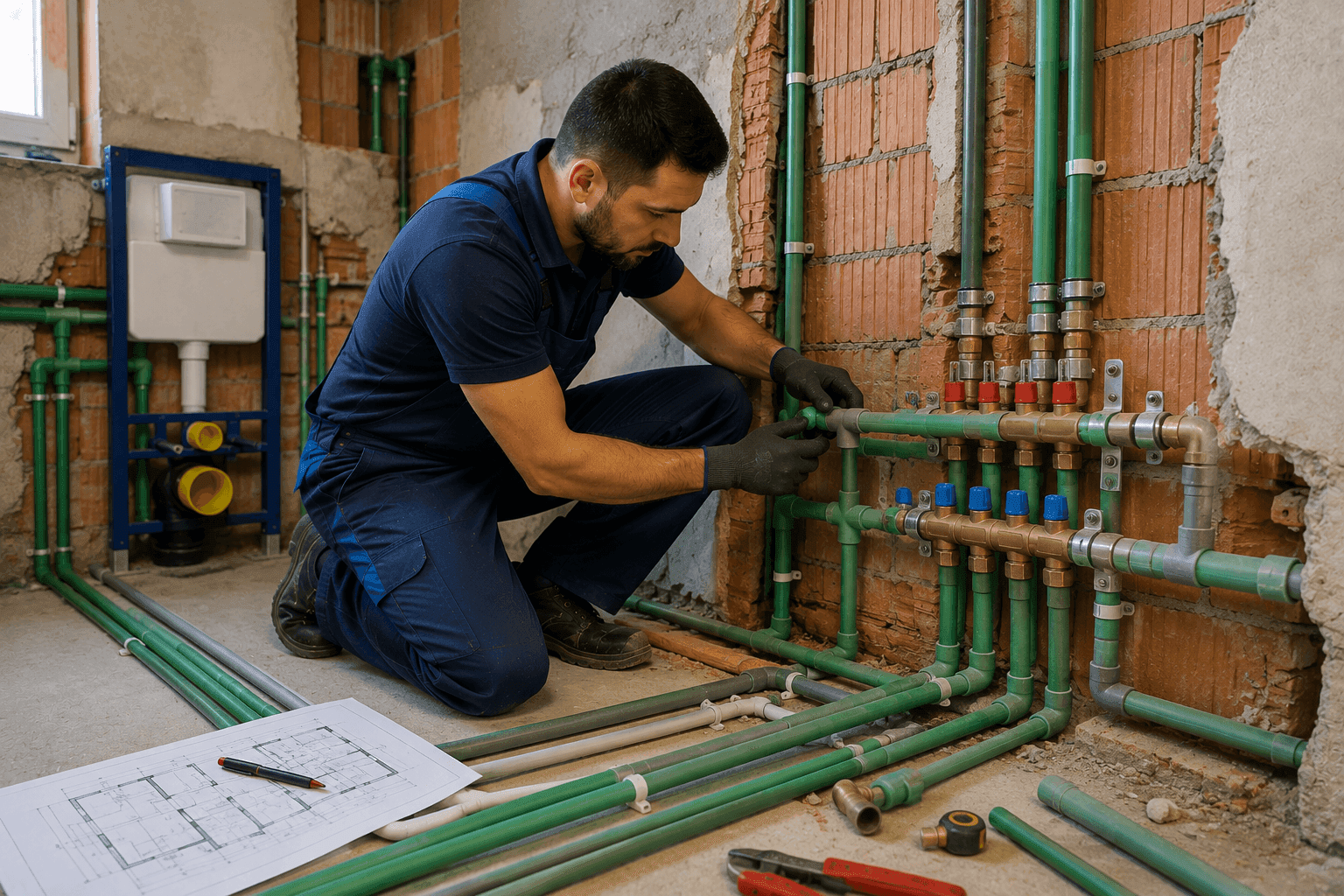 Izrada novih vodovodnih instalacija u objektu.